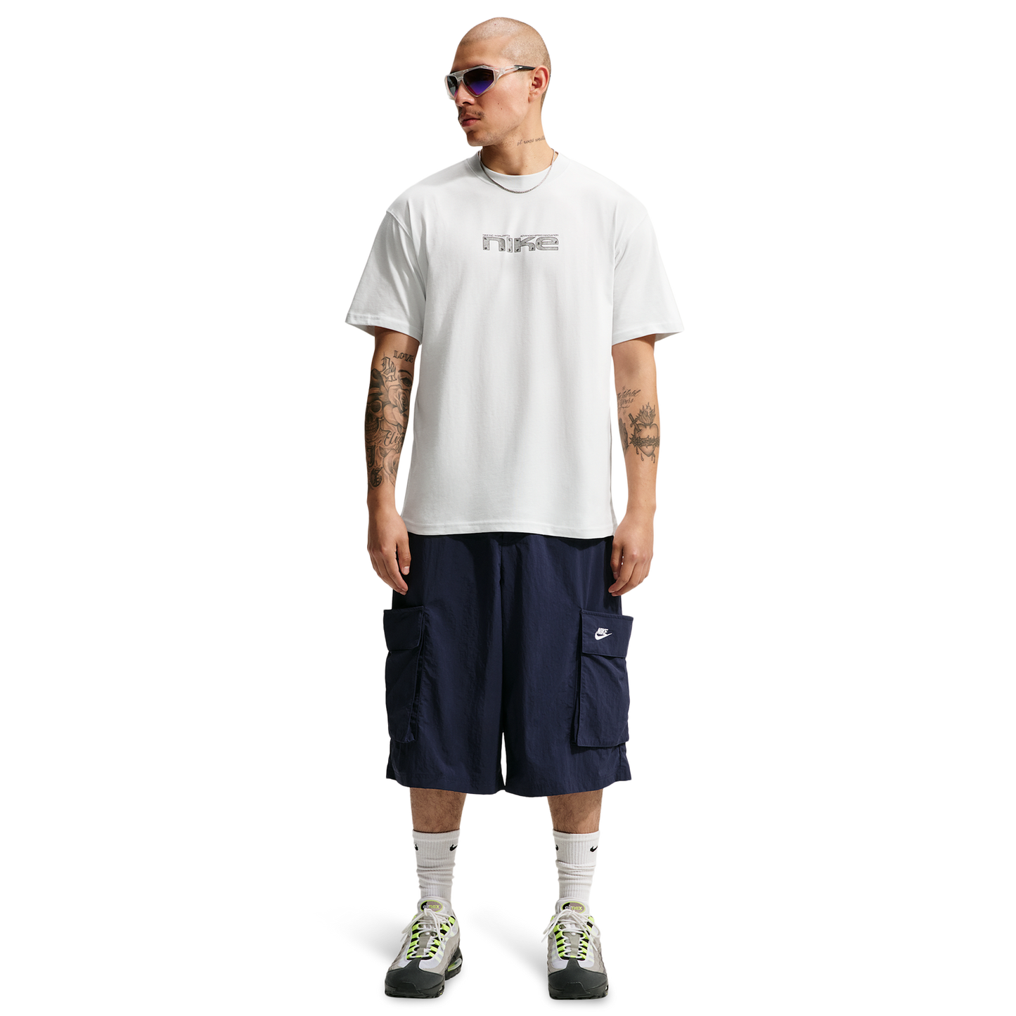 Nike NSW Loose Race Helmet Tee - Men's - Off White
