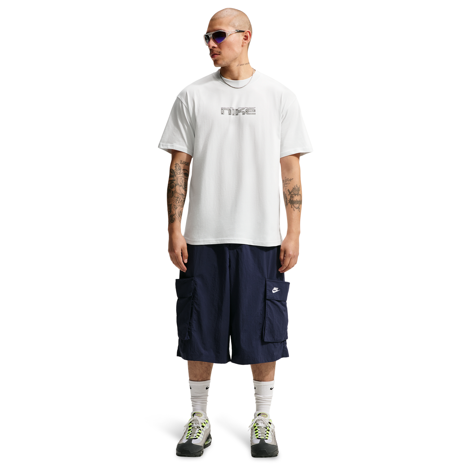 Nike NSW Loose Race Helmet Tee - Men's - Off White