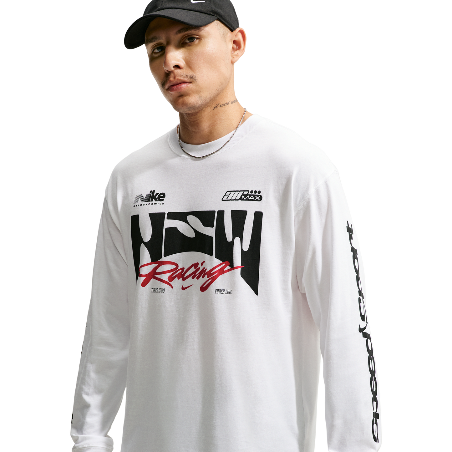 Nike NSW Loose LS Swoosh Speed Tee - Men's - White