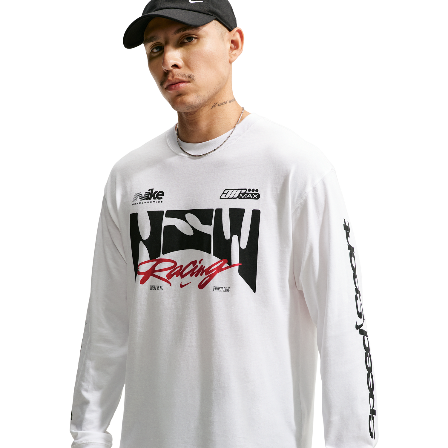 Nike NSW Loose LS Swoosh Speed Tee - Men's - White