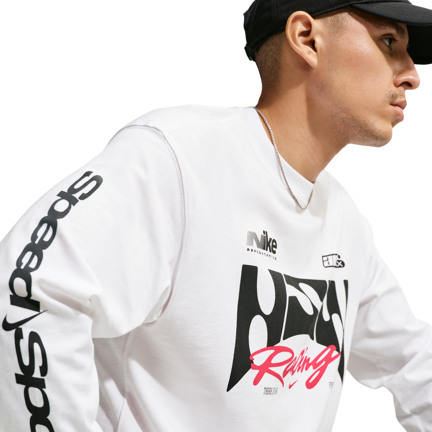 Nike NSW Loose LS Swoosh Speed Tee - Men's - White