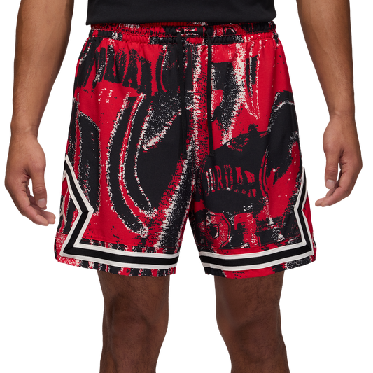 Jordan MJ AOP Diamond Short - Men's - Black/University Red