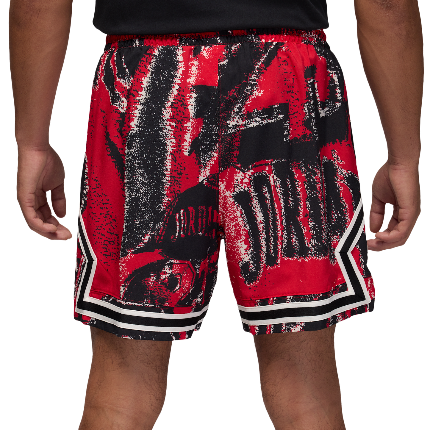 Jordan MJ AOP Diamond Short - Men's - Black/University Red