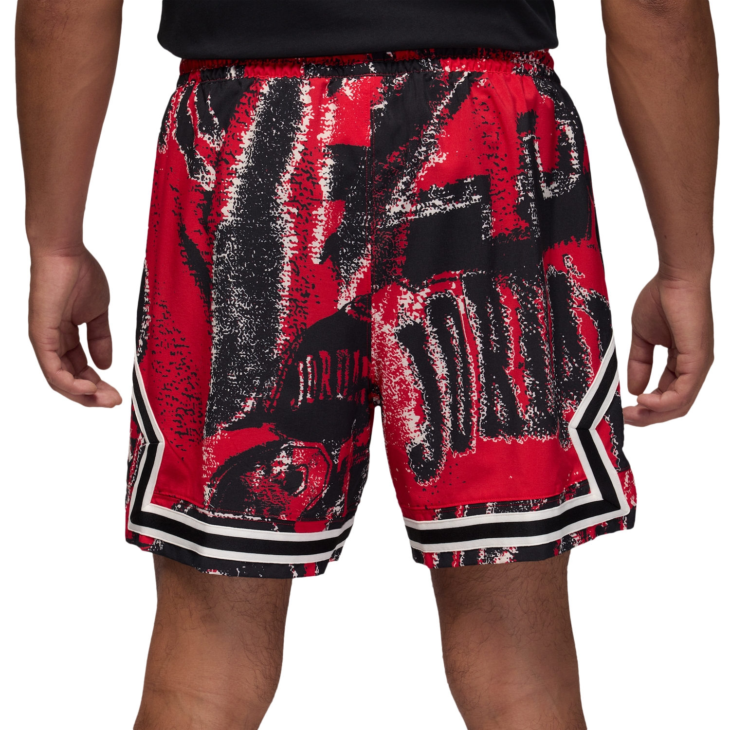 Jordan MJ AOP Diamond Short - Men's - Black/University Red
