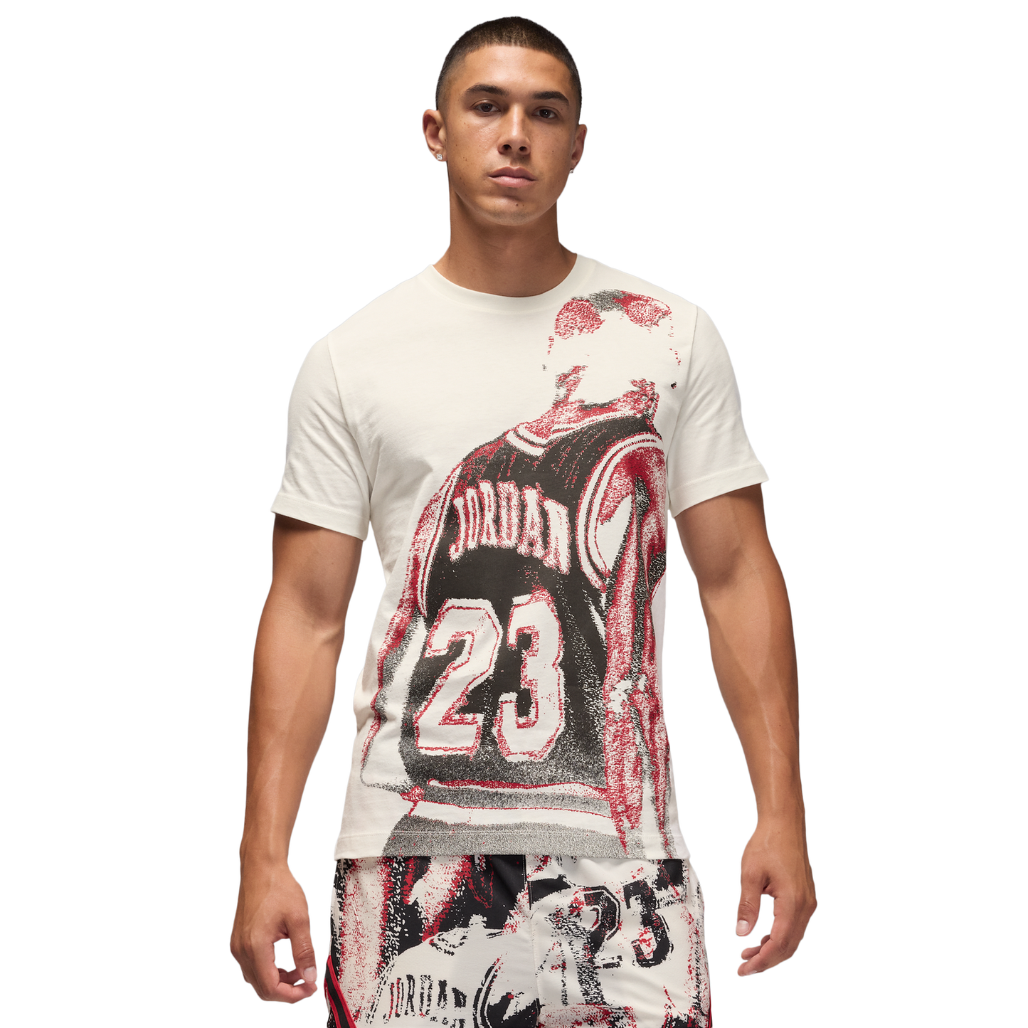 Jordan Dri-FIT Sport Graphic Short Sleeve Crew - Men's - Sail/Black