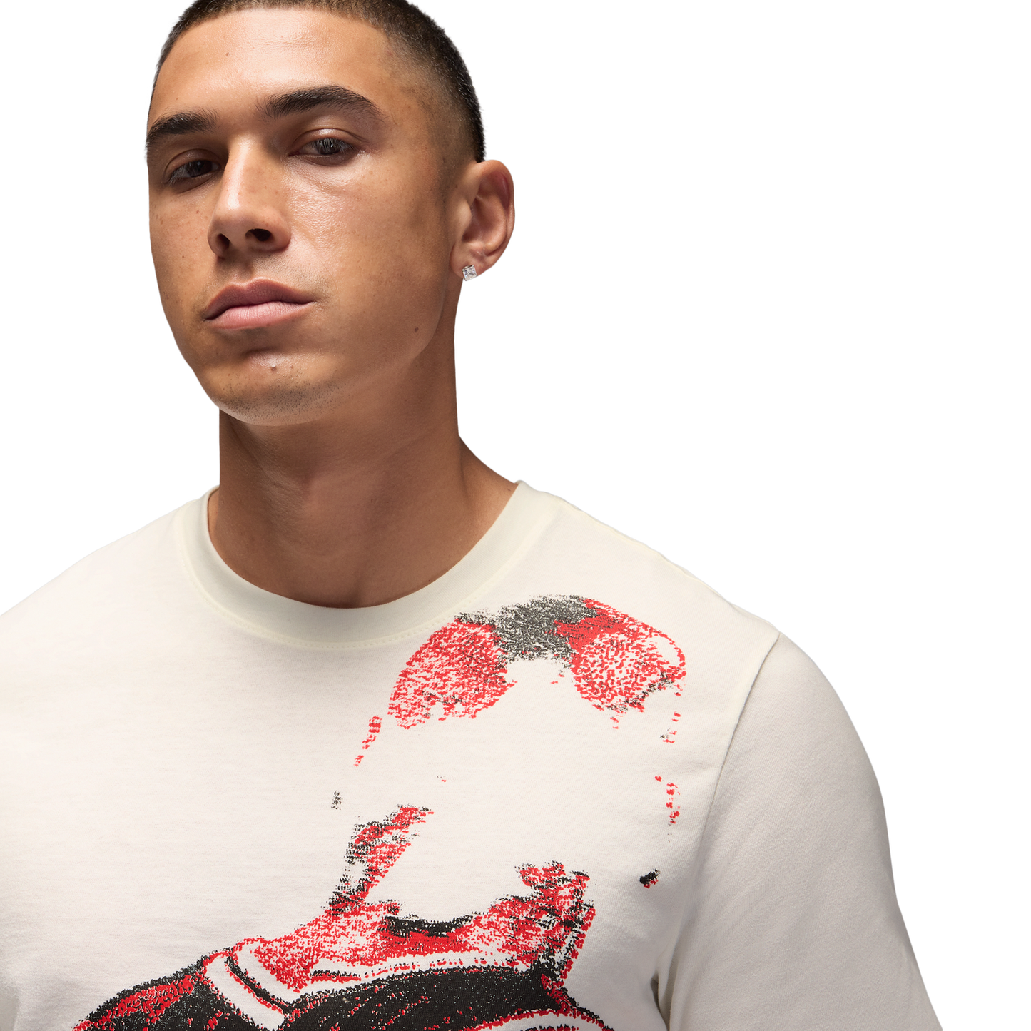 Jordan Dri-FIT Sport Graphic Short Sleeve Crew - Men's - Sail/Black