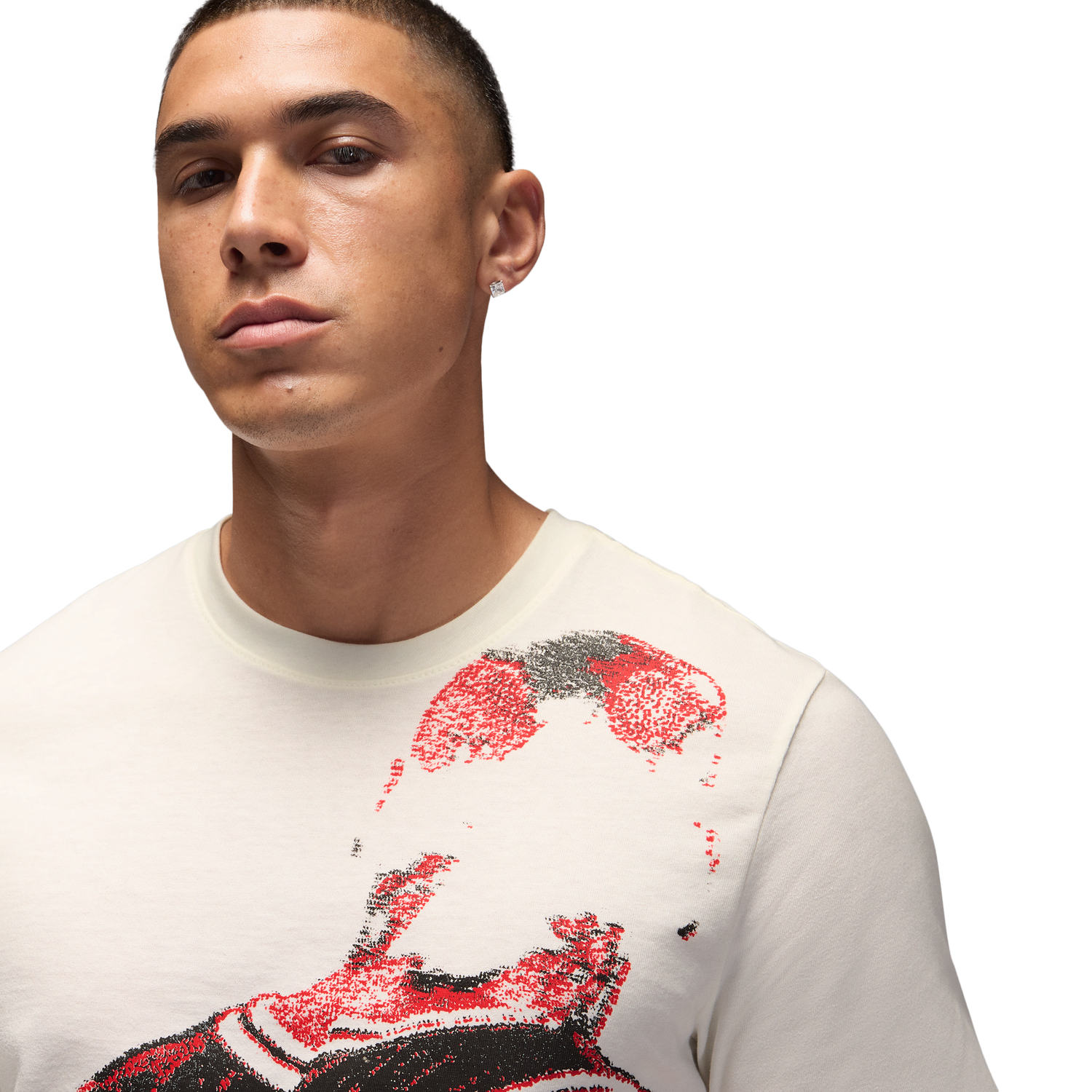 Jordan Dri-FIT Sport Graphic Short Sleeve Crew - Men's - Sail/Black