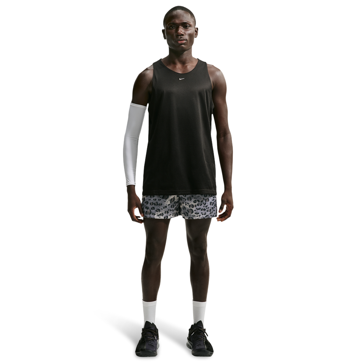 Nike Leopard Dri-FIT SI PRC Mesh 5 Inch Shorts - Men's - Vast Grey/Vast Grey/Pale Ivory