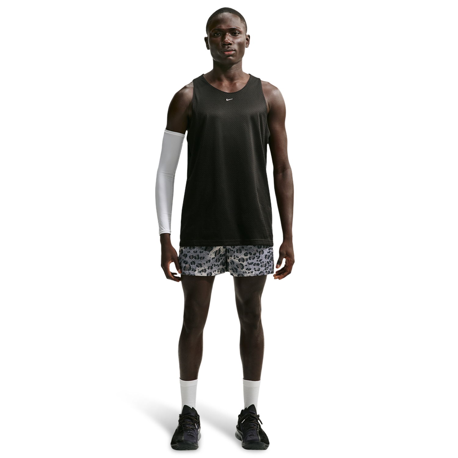Nike Leopard Dri-FIT SI PRC Mesh 5 Inch Shorts - Men's - Vast Grey/Vast Grey/Pale Ivory