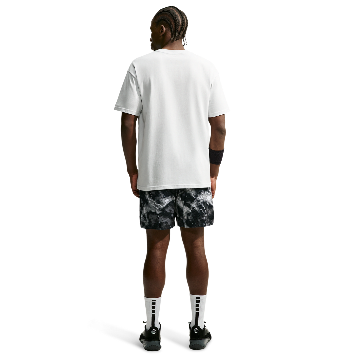 Nike Dri-FIT Standard Issue Mesh 5in Short Skul - Men's - Smoke Grey/Black/Pale Ivory