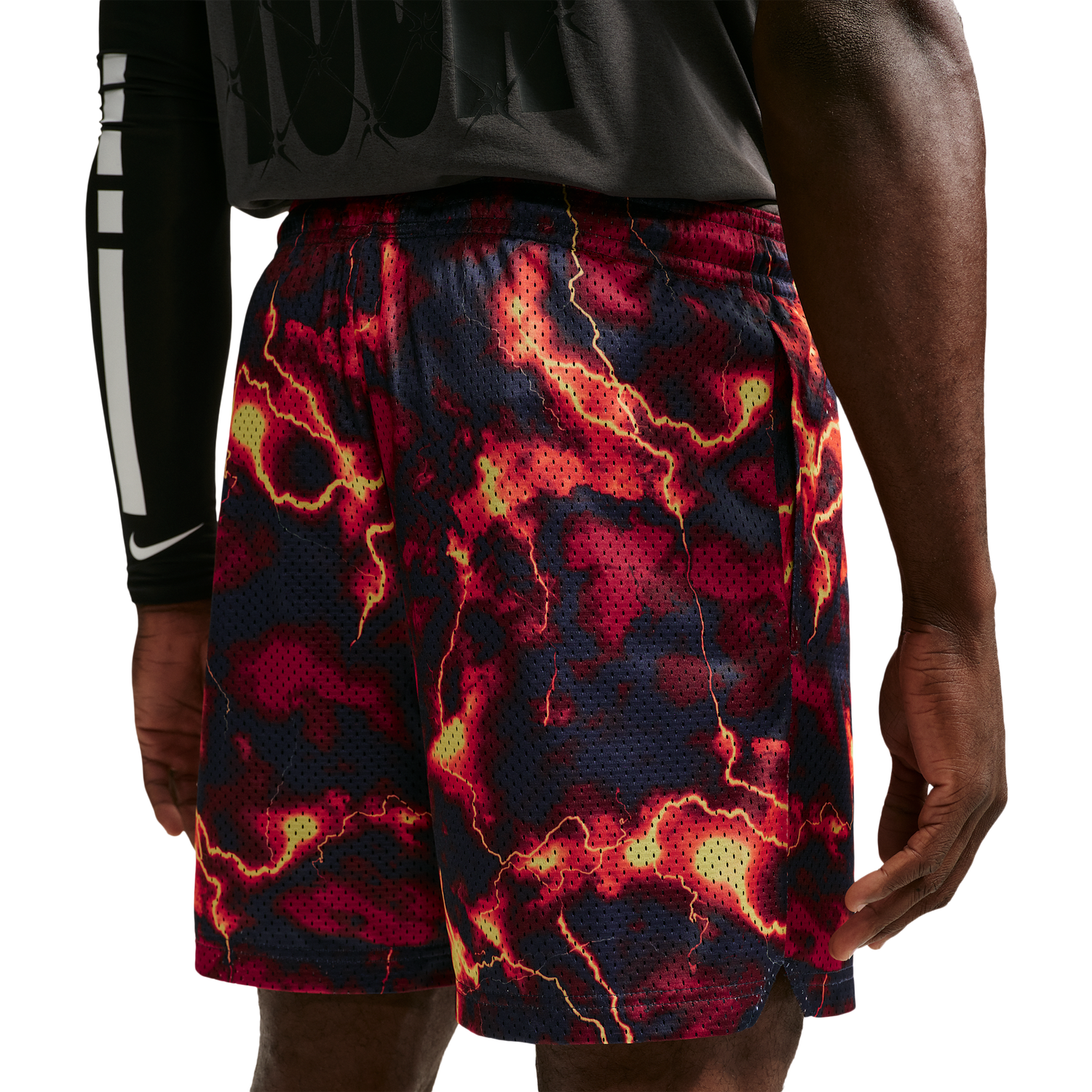 Nike Dri-FIT Standard Issue Mesh 5in Short Skul - Men's - Obsidian/Pale Ivory/Burgundy Crush