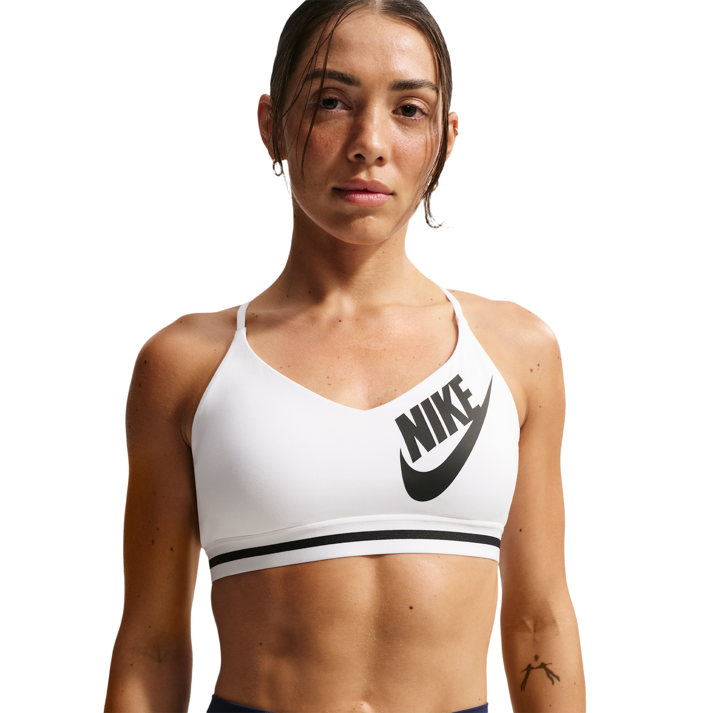 Nike Indy Logo Bra - Women's - White/Black/White