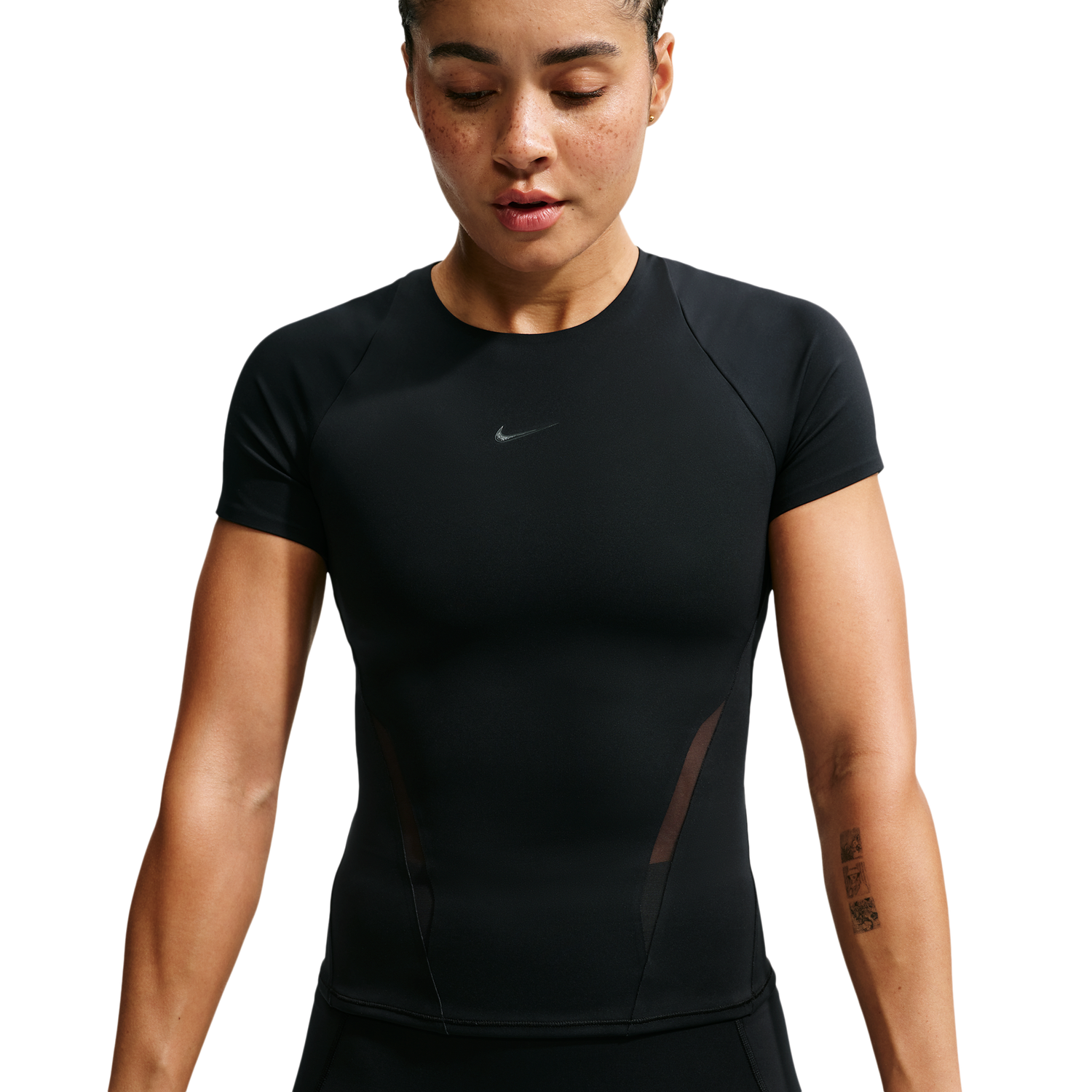 Nike Dri-FIT Universal SS Mesh Top - Women's - Anthracite/Black/Dk Smoke Grey