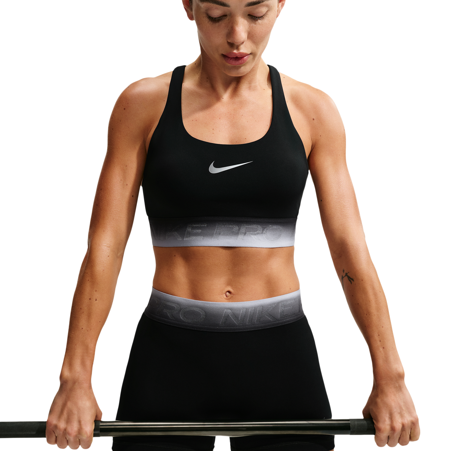 Nike Pro Dri-FIT LS Bra TT Gradient - Women's - Ghost/Black/Black