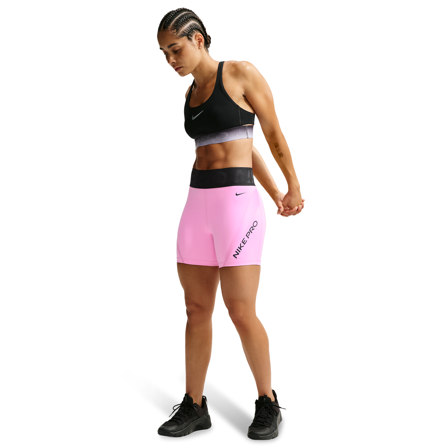 Nike Pro Dri-FIT Sculpt 5In Short - Women's - Black/Pink Rise/Black