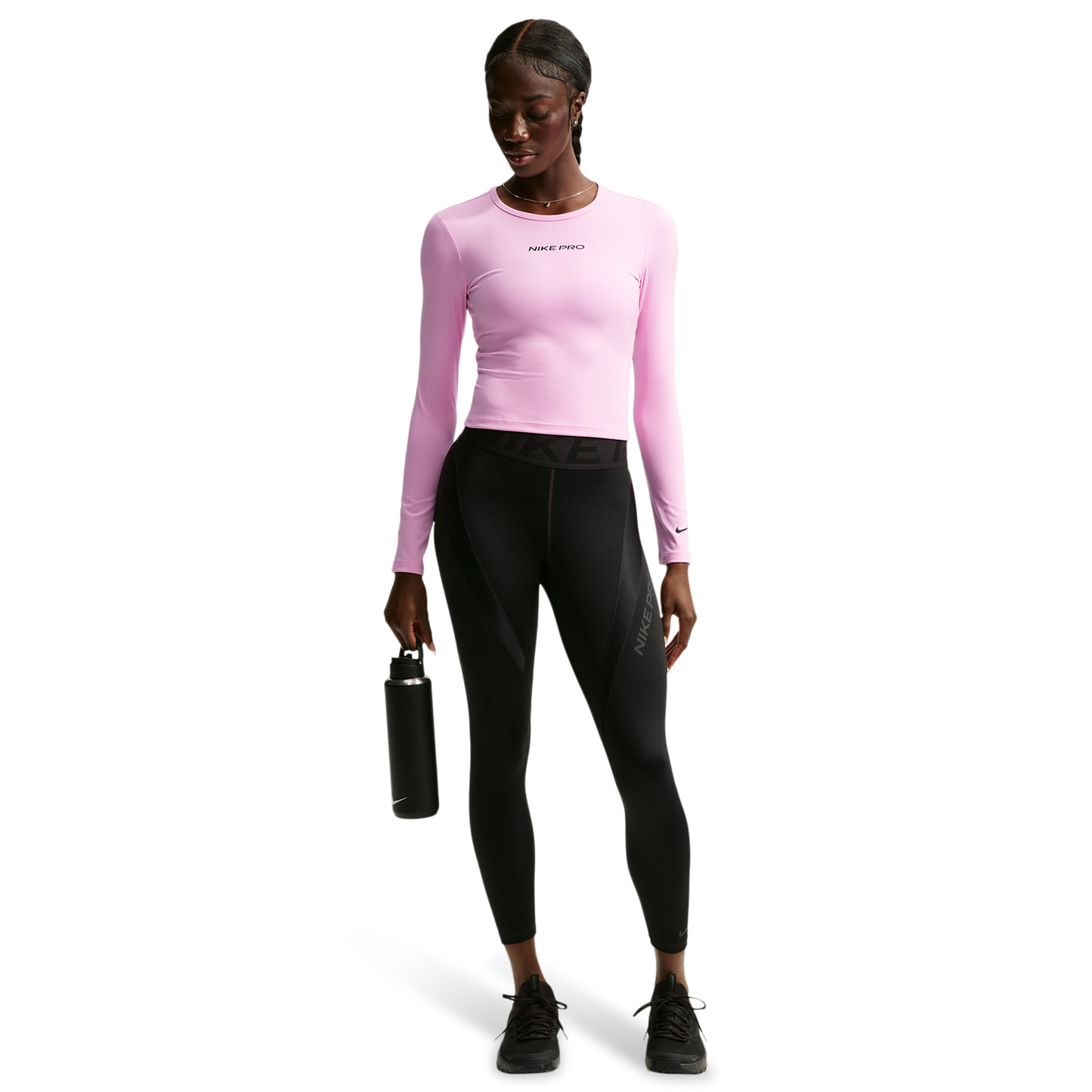 Nike Pro Sculpt LS Top - Women's - Pink Rise/Black