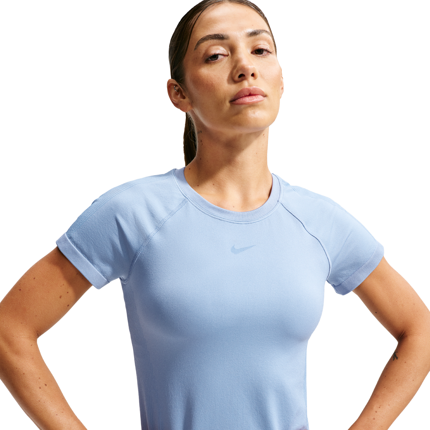 Nike Pro Dri-FIT Seamless SS Top - Women's - Work Blue