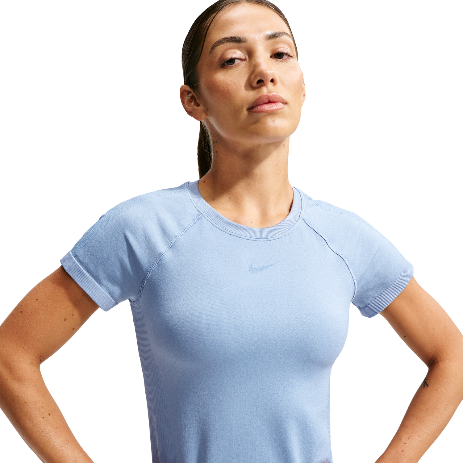 Nike Pro Dri-FIT Seamless SS Top - Women's - Work Blue
