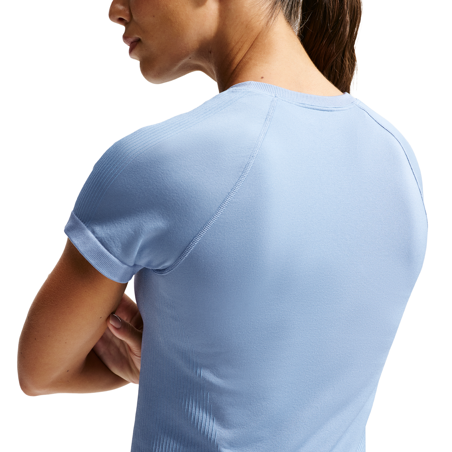 Nike Pro Dri-FIT Seamless SS Top - Women's - Work Blue