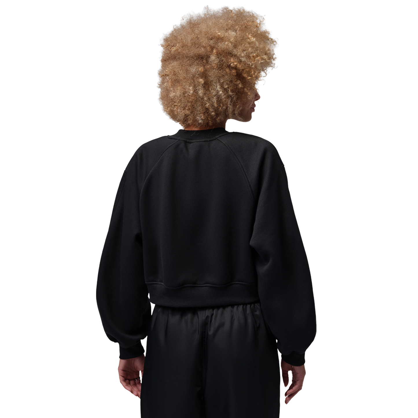 Jordan Brooklyn Fleece FT Crop Crew GFX - Women's - Black/Gym Red