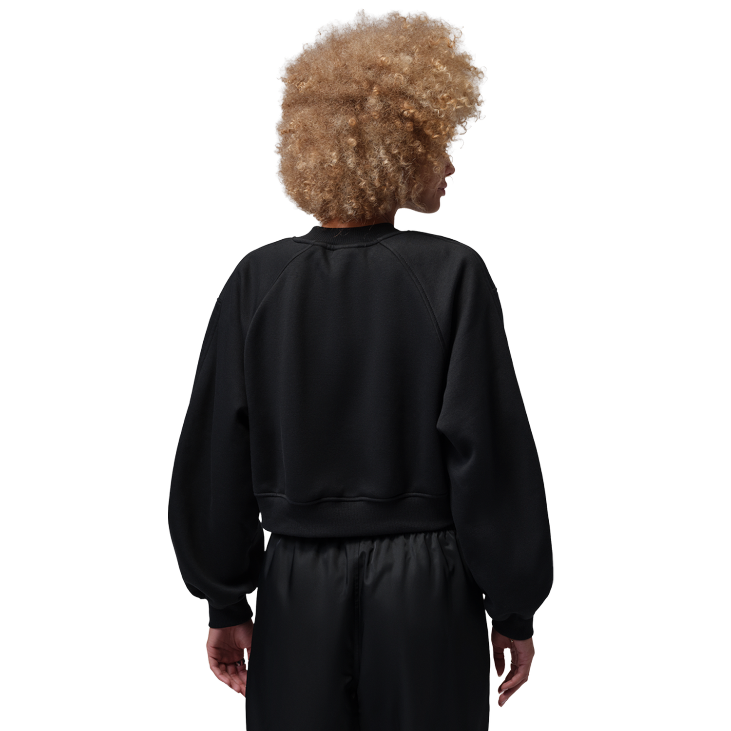 Jordan Brooklyn Fleece FT Crop Crew GFX - Women's - Black/Gym Red