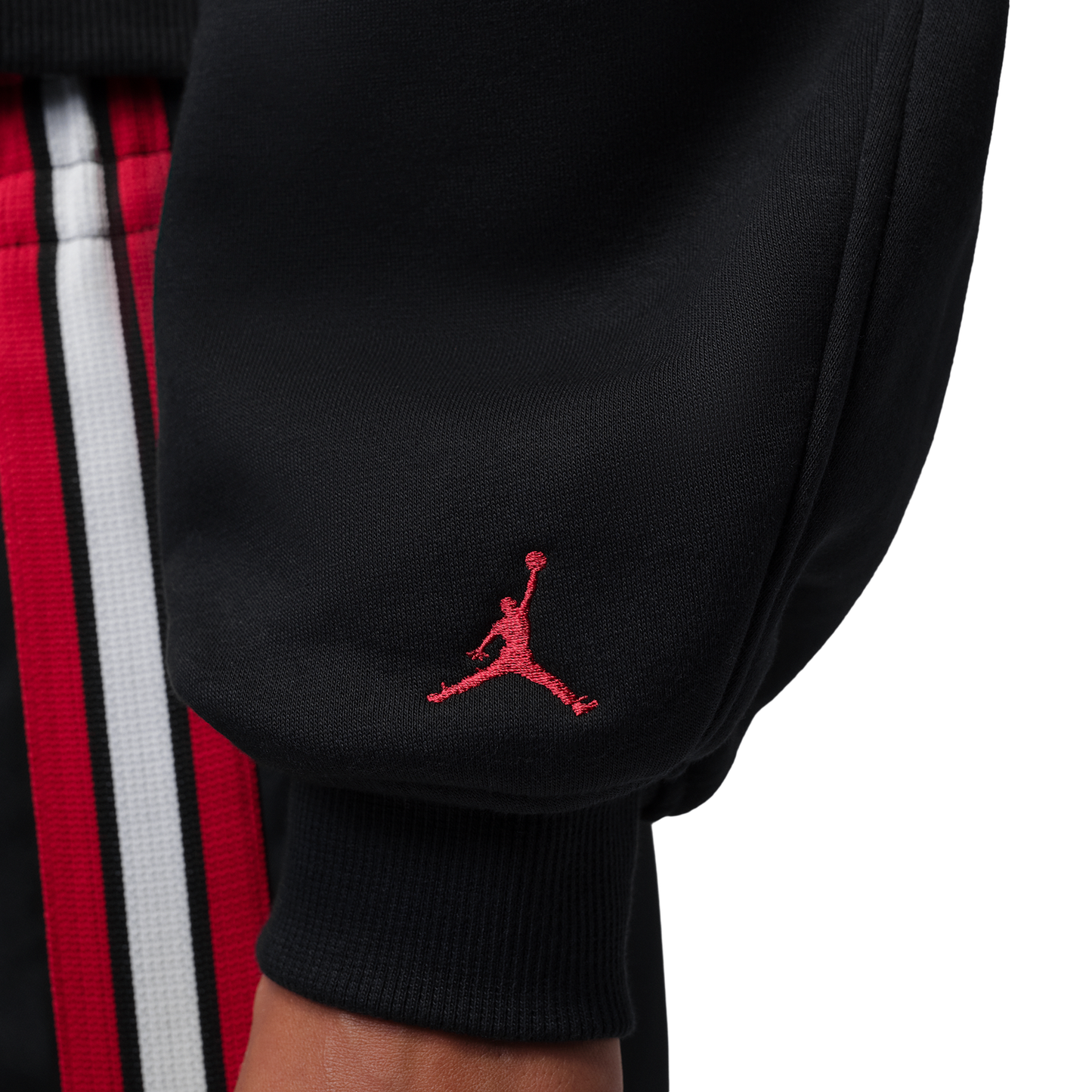 Jordan Brooklyn Fleece FT Crop Crew GFX - Women's - Black/Gym Red