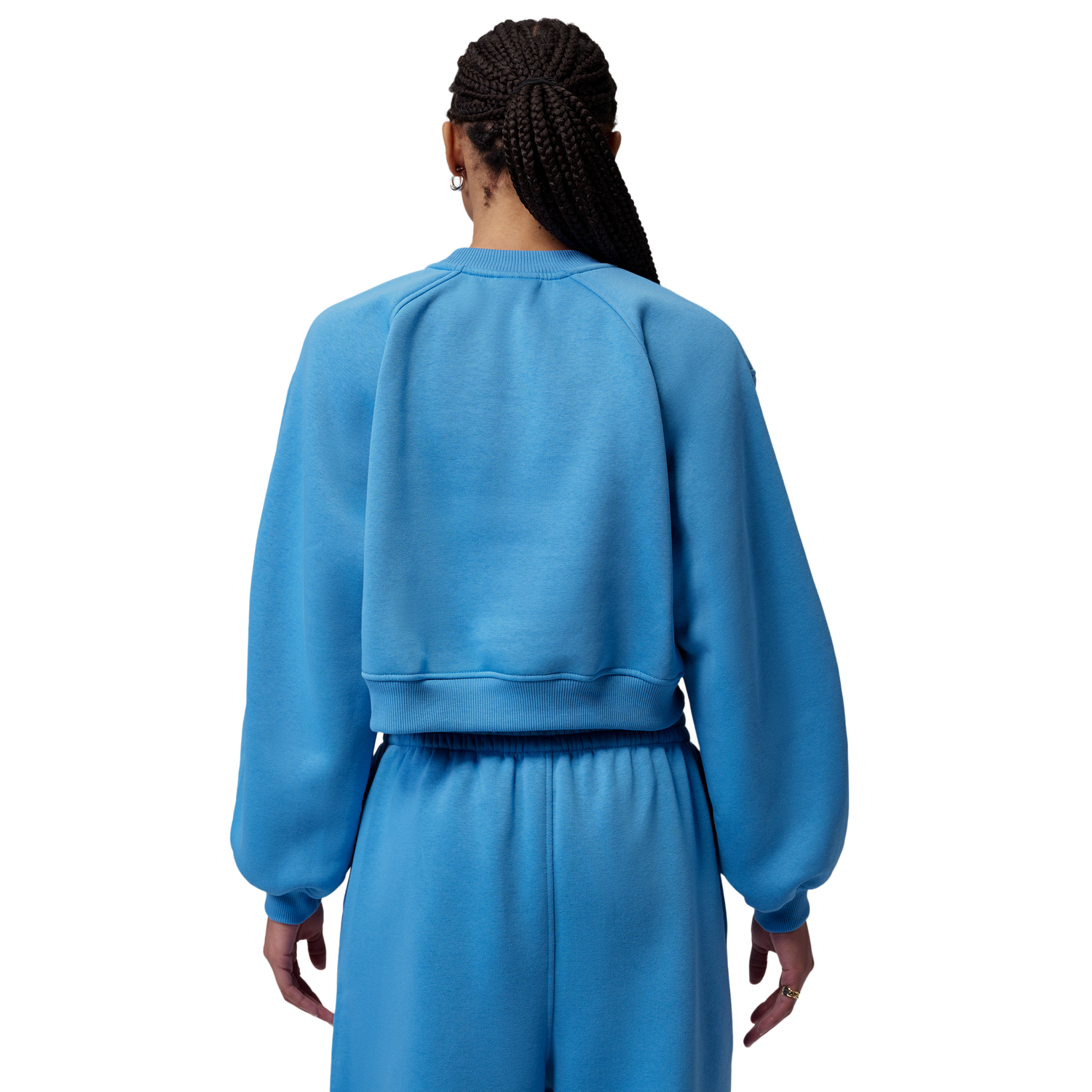 Jordan Brooklyn Fleece FT Crop Crew GFX - Women's - Blue Beyond/Sail