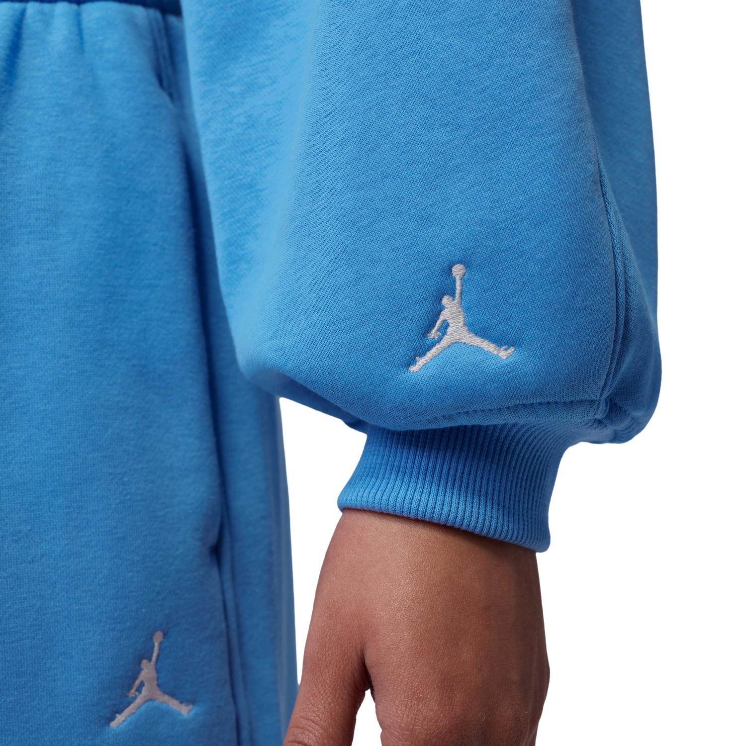 Jordan Brooklyn Fleece FT Crop Crew GFX - Women's - Blue Beyond/Sail