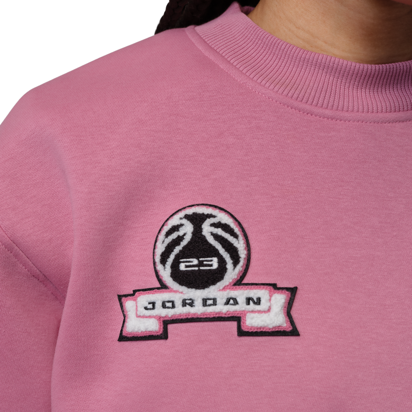 Jordan Brooklyn Fleece FT Crop Crew GFX - Women's - Desert Berry/Sail