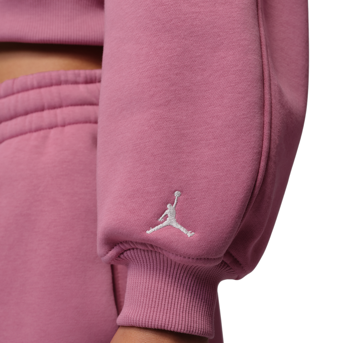 Jordan Brooklyn Fleece FT Crop Crew GFX - Women's - Desert Berry/Sail
