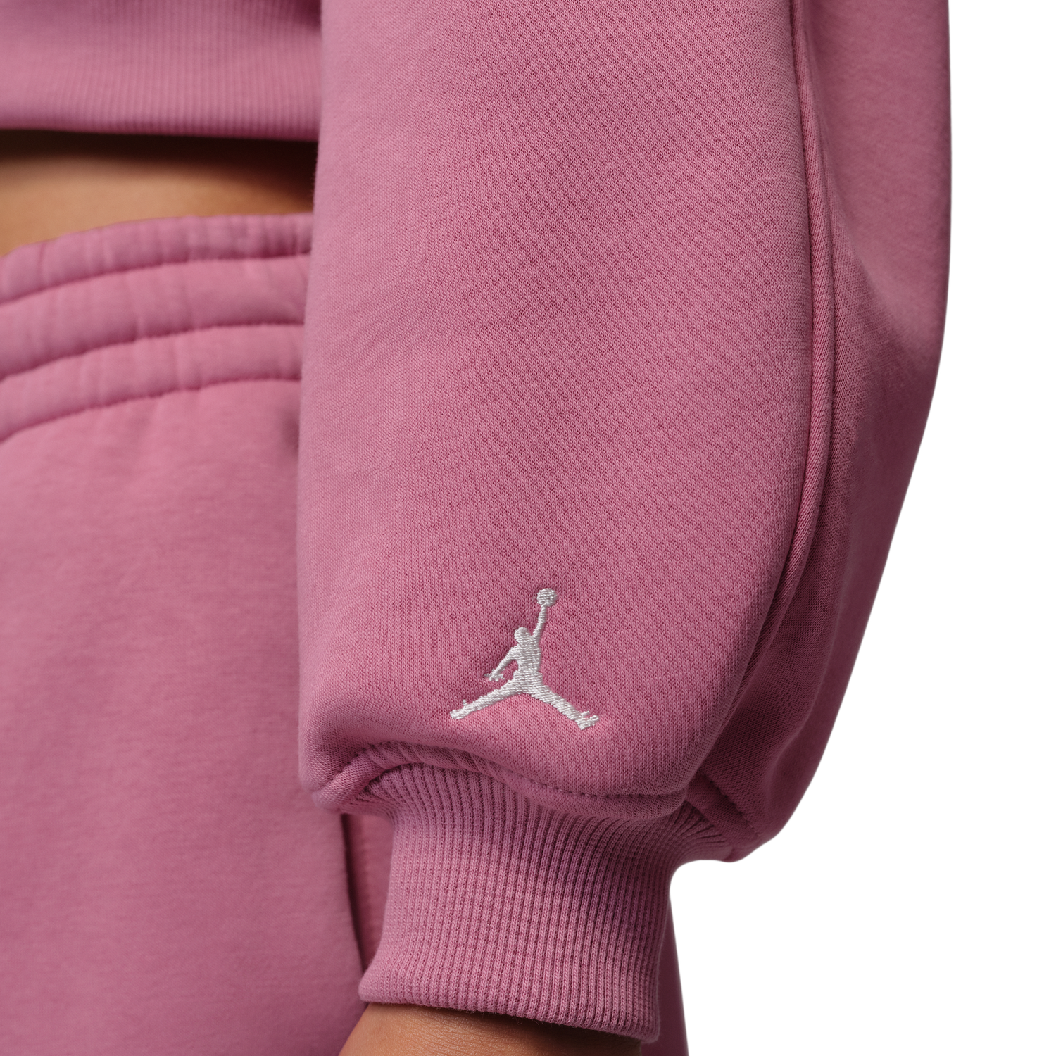 Jordan Brooklyn Fleece FT Crop Crew GFX - Women's - Desert Berry/Sail