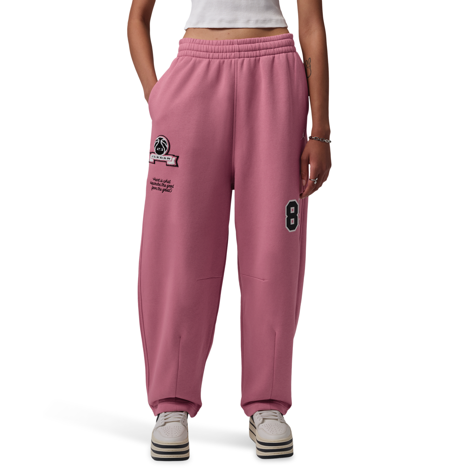 Jordan Brooklyn Fleece FT WL Pant GFX - Women's - Desert Berry/Sail