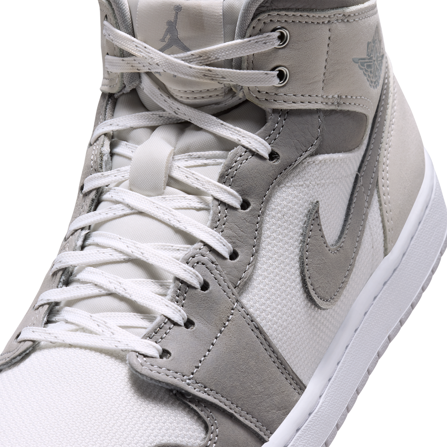 Jordan Air Jordan 1 Mid SE - Men's - Summit White/Light Smoke Grey/Phantom