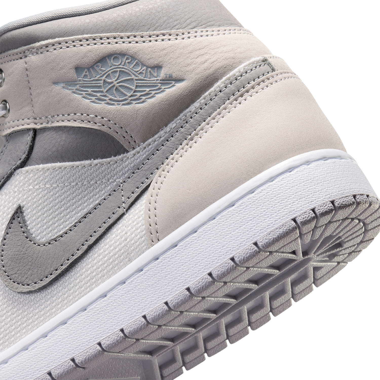 Jordan Air Jordan 1 Mid SE - Men's - Summit White/Light Smoke Grey/Phantom
