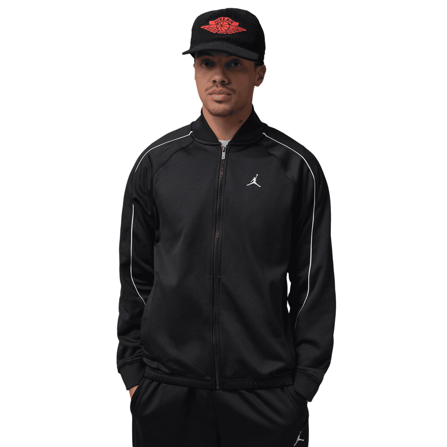 Jordan Brooklyn Tricot Track Suit Jacket - Men's - Black/White