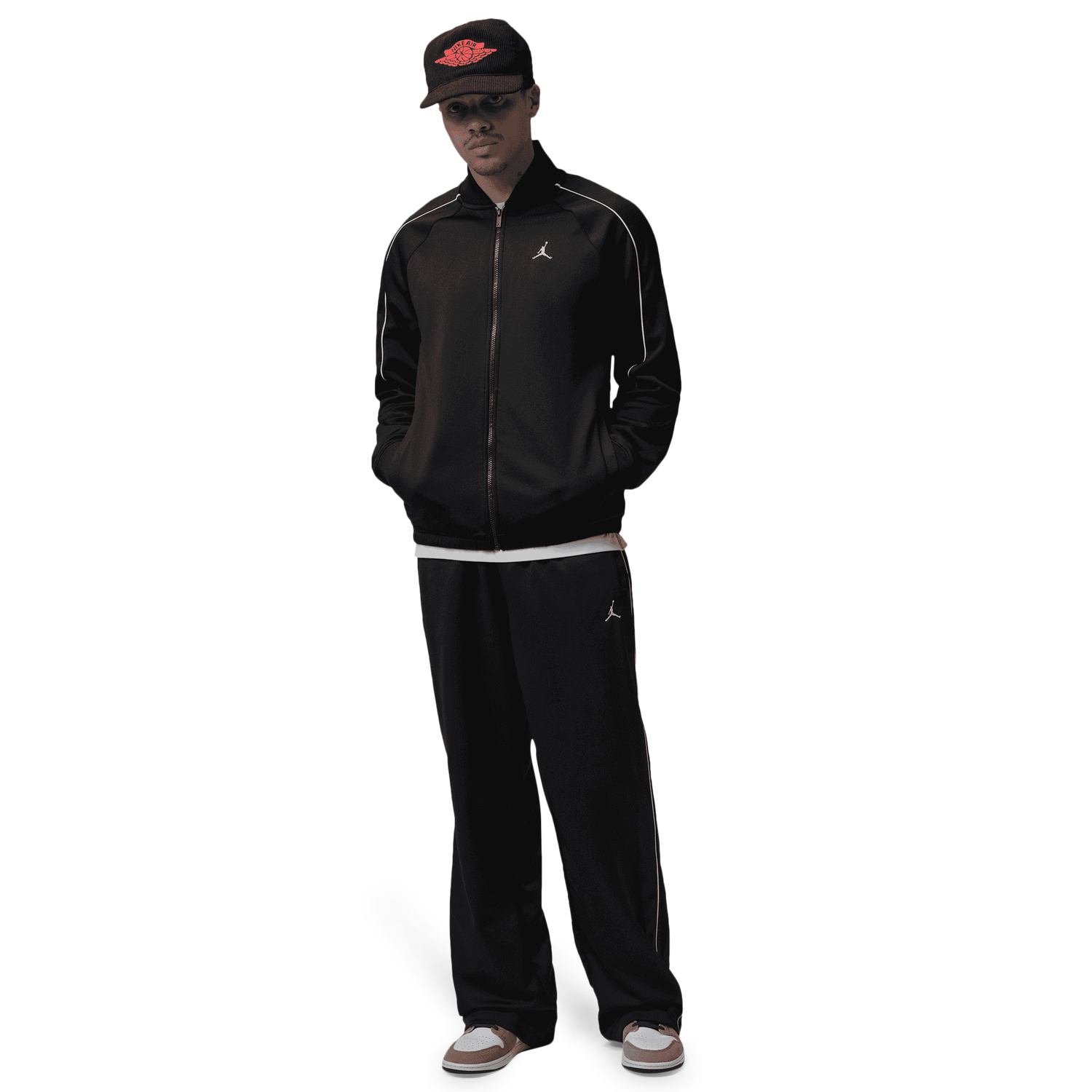 Jordan Brooklyn Tricot Track Suit Jacket - Men's - Black/White
