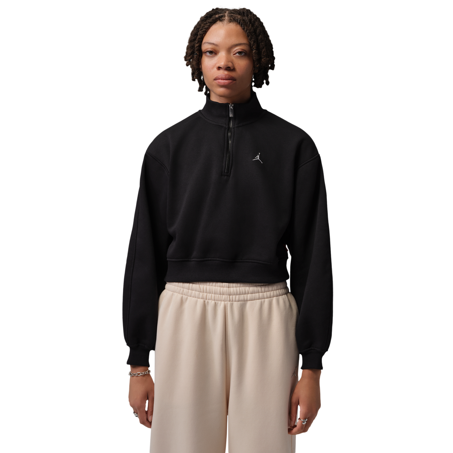 Jordan Brooklyn Fleece Md Crop Qz BB - Women's - Black