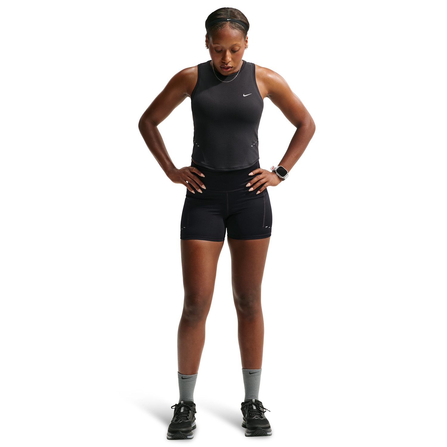 Nike Swift Dri-FIT Seamless Tank - Women's - Reflective Silv/Black/Cool Grey