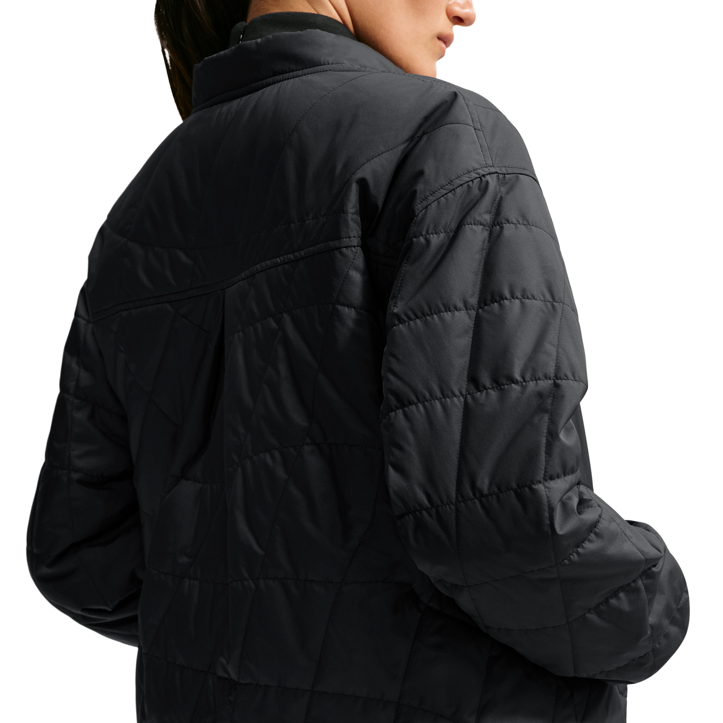 Nike Tech-FIT Crop Quilted Barn Jacket - Women's - Black/Black