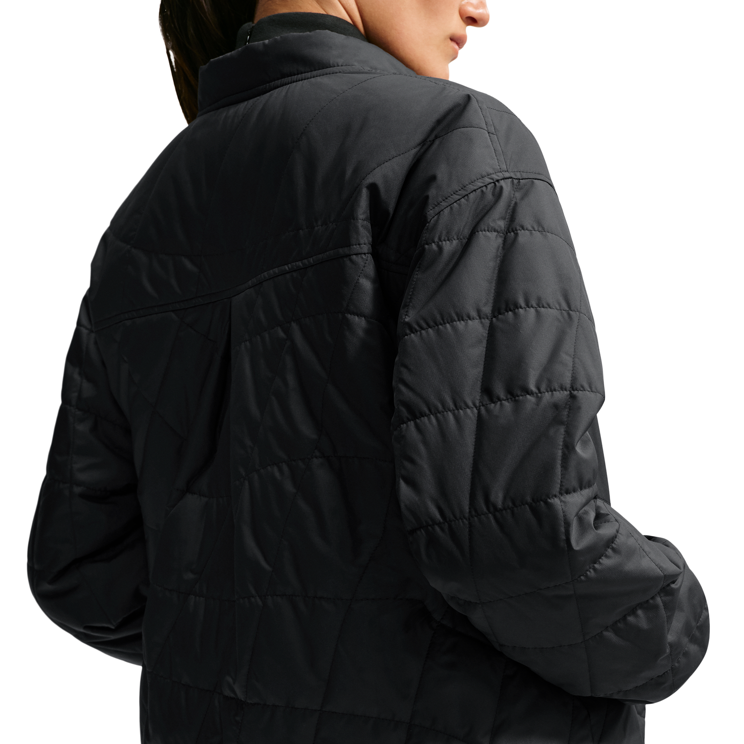 Nike Tech-FIT Crop Quilted Barn Jacket - Women's - Black/Black