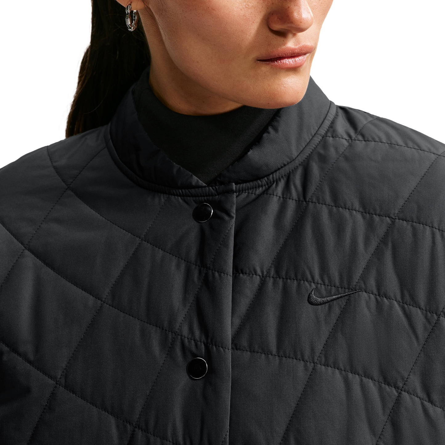 Nike Tech-FIT Crop Quilted Barn Jacket - Women's - Black/Black