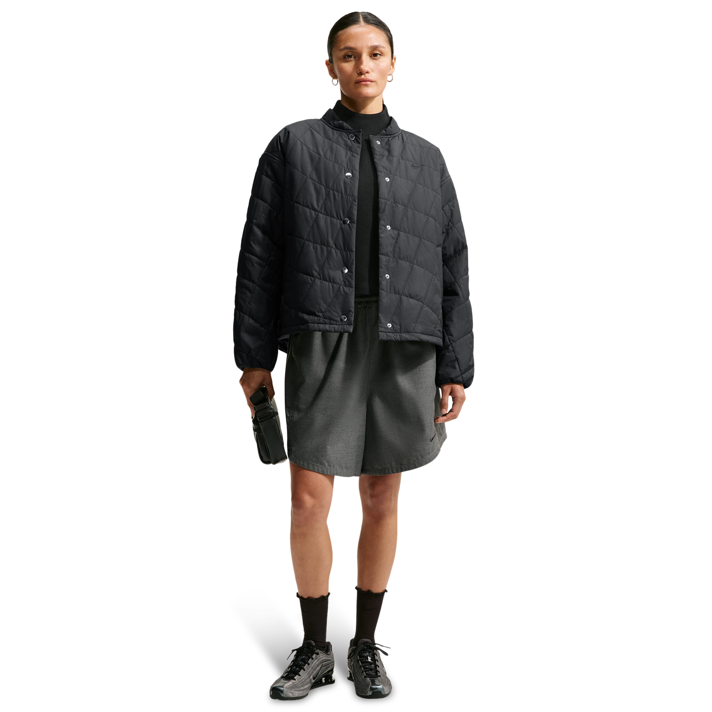 Nike Tech-FIT Crop Quilted Barn Jacket - Women's - Black/Black
