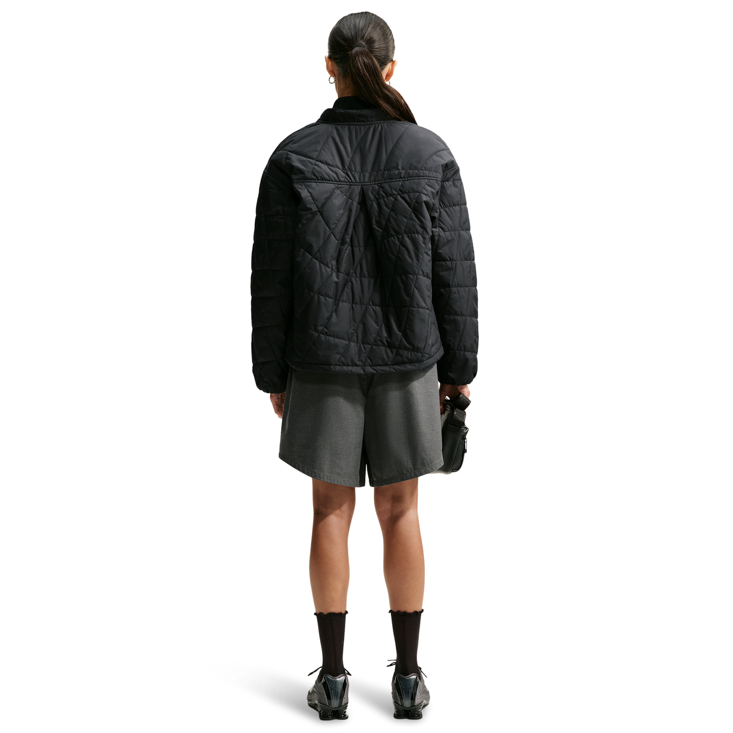 Nike Tech-FIT Crop Quilted Barn Jacket - Women's - Black/Black