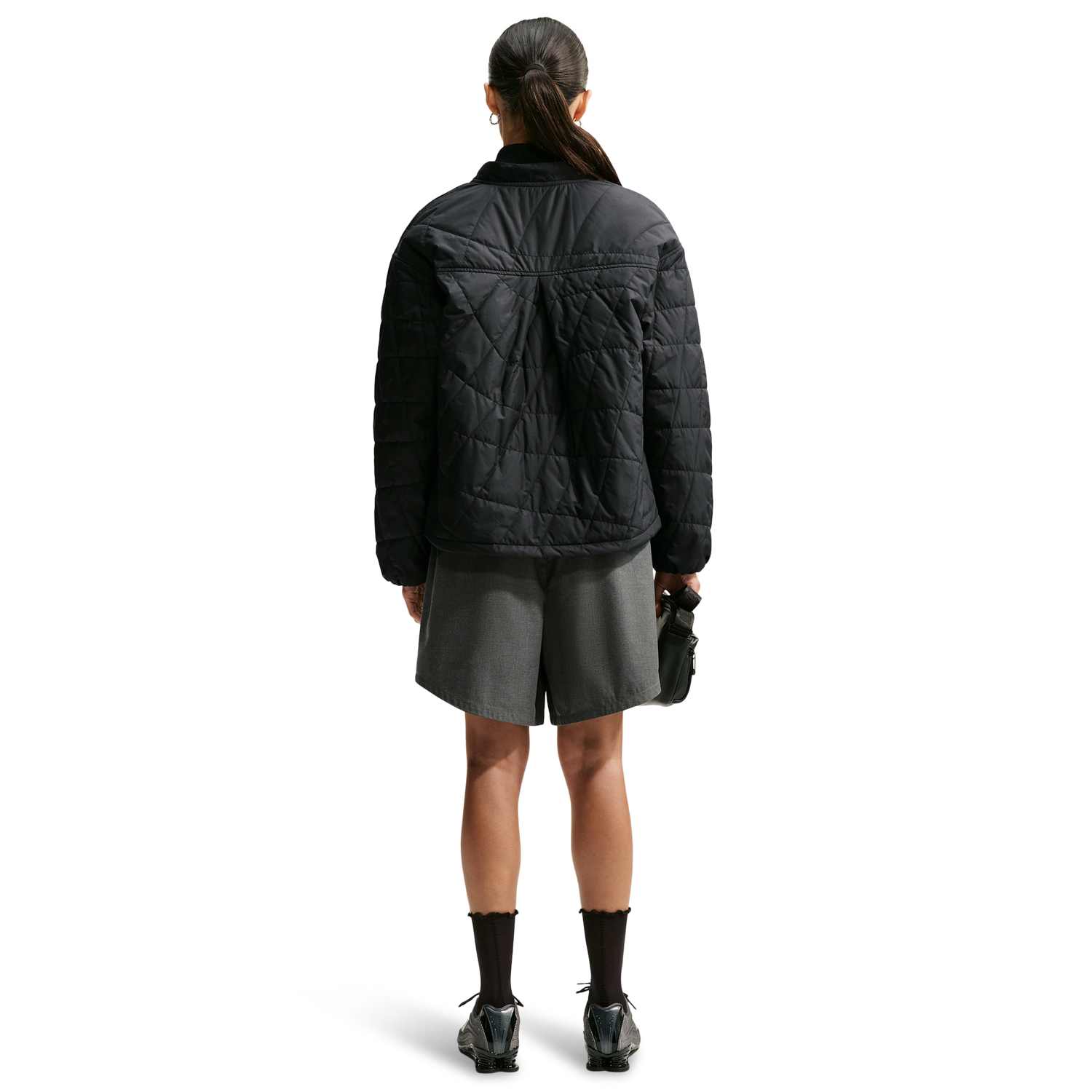 Nike Tech-FIT Crop Quilted Barn Jacket - Women's - Black/Black