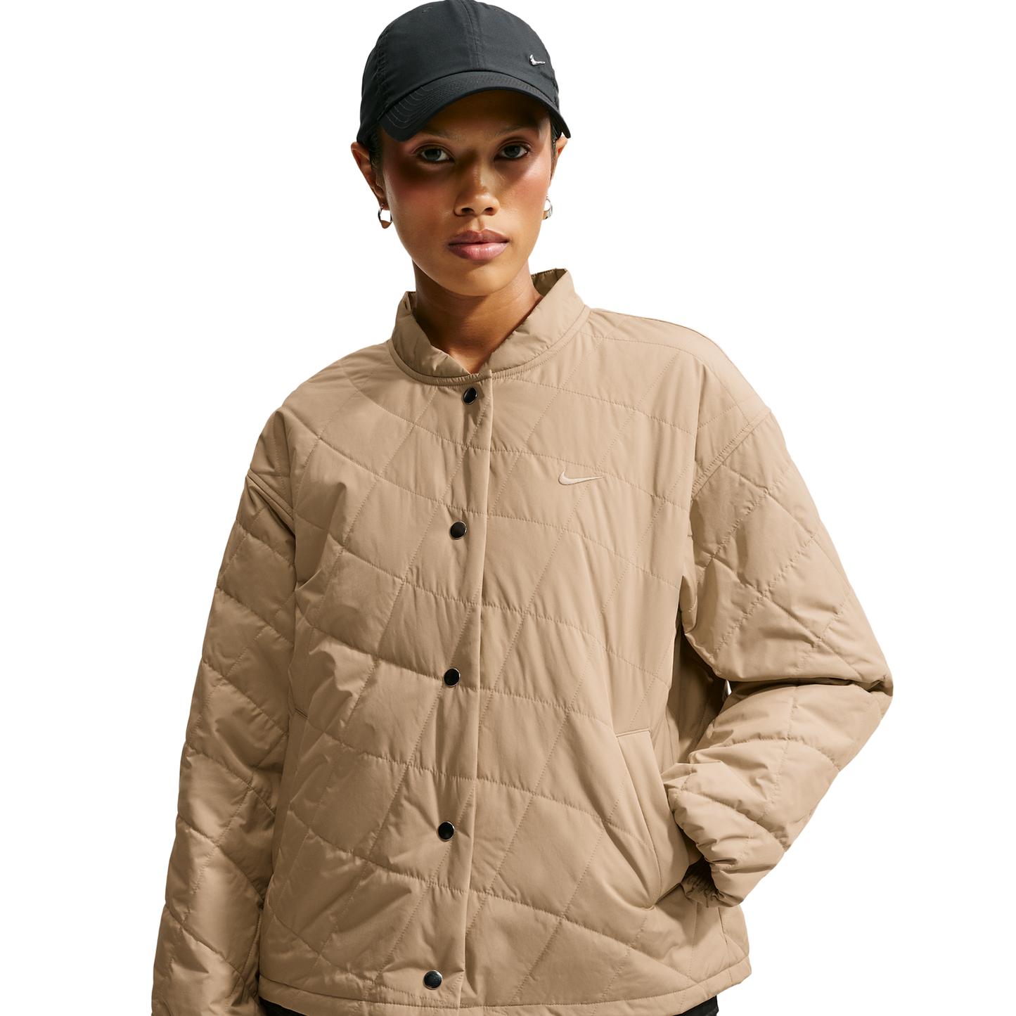 Nike Tech-FIT Crop Quilted Barn Jacket - Women's - Parachute Beige/Parachute Beige