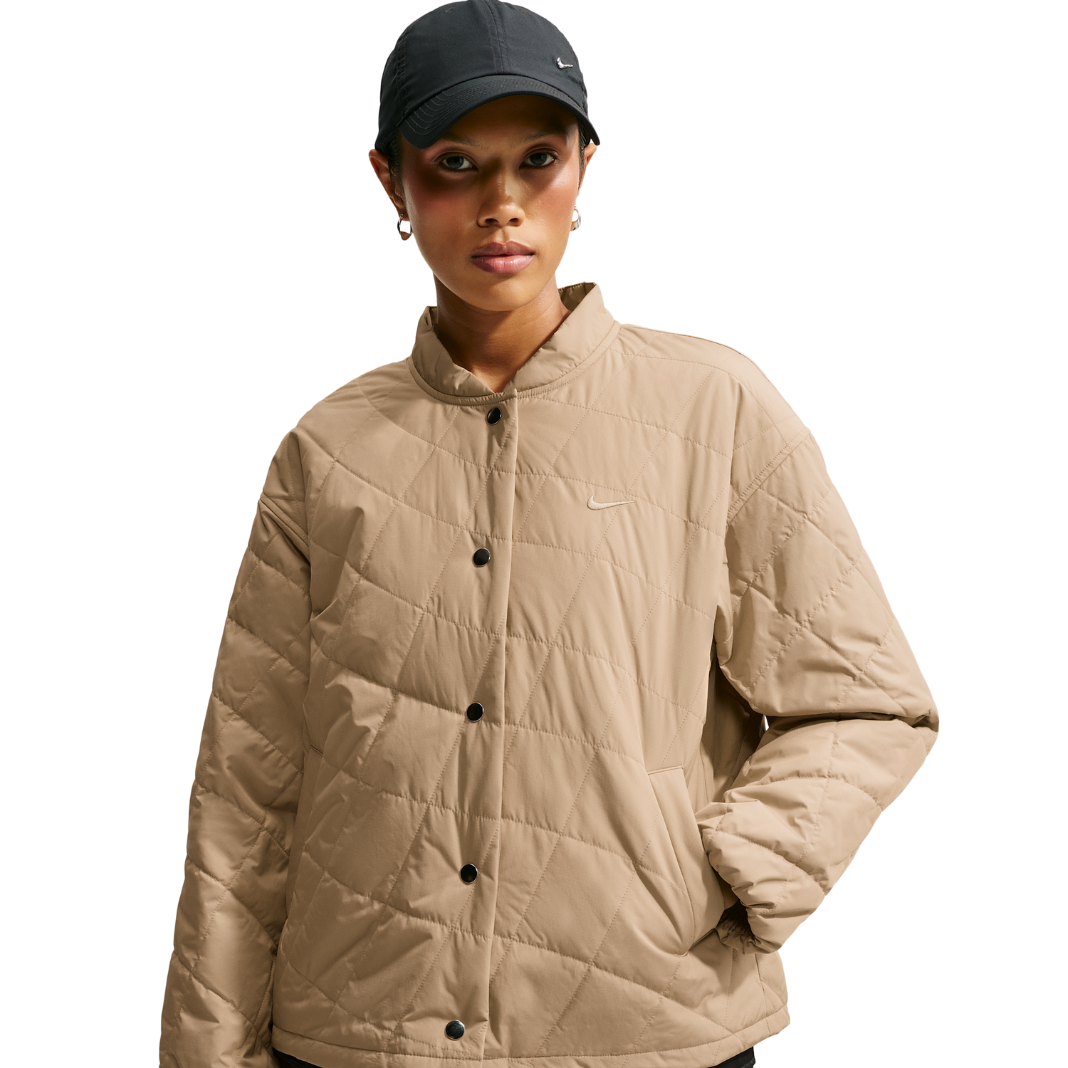 Nike Tech-FIT Crop Quilted Barn Jacket - Women's - Parachute Beige/Parachute Beige