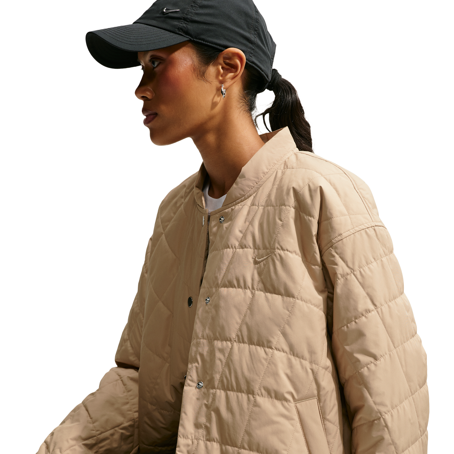 Nike Tech-FIT Crop Quilted Barn Jacket - Women's - Parachute Beige/Parachute Beige