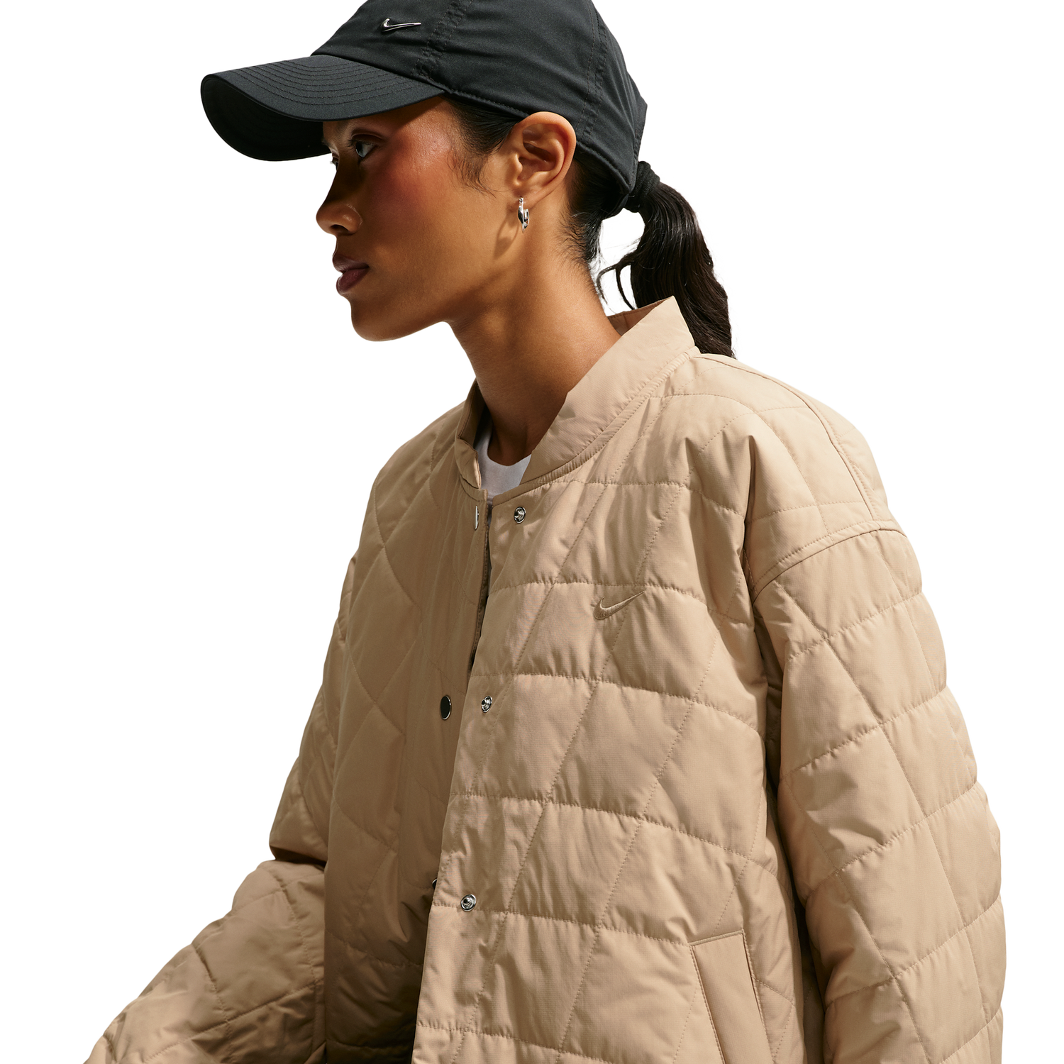 Nike Tech-FIT Crop Quilted Barn Jacket - Women's - Parachute Beige/Parachute Beige