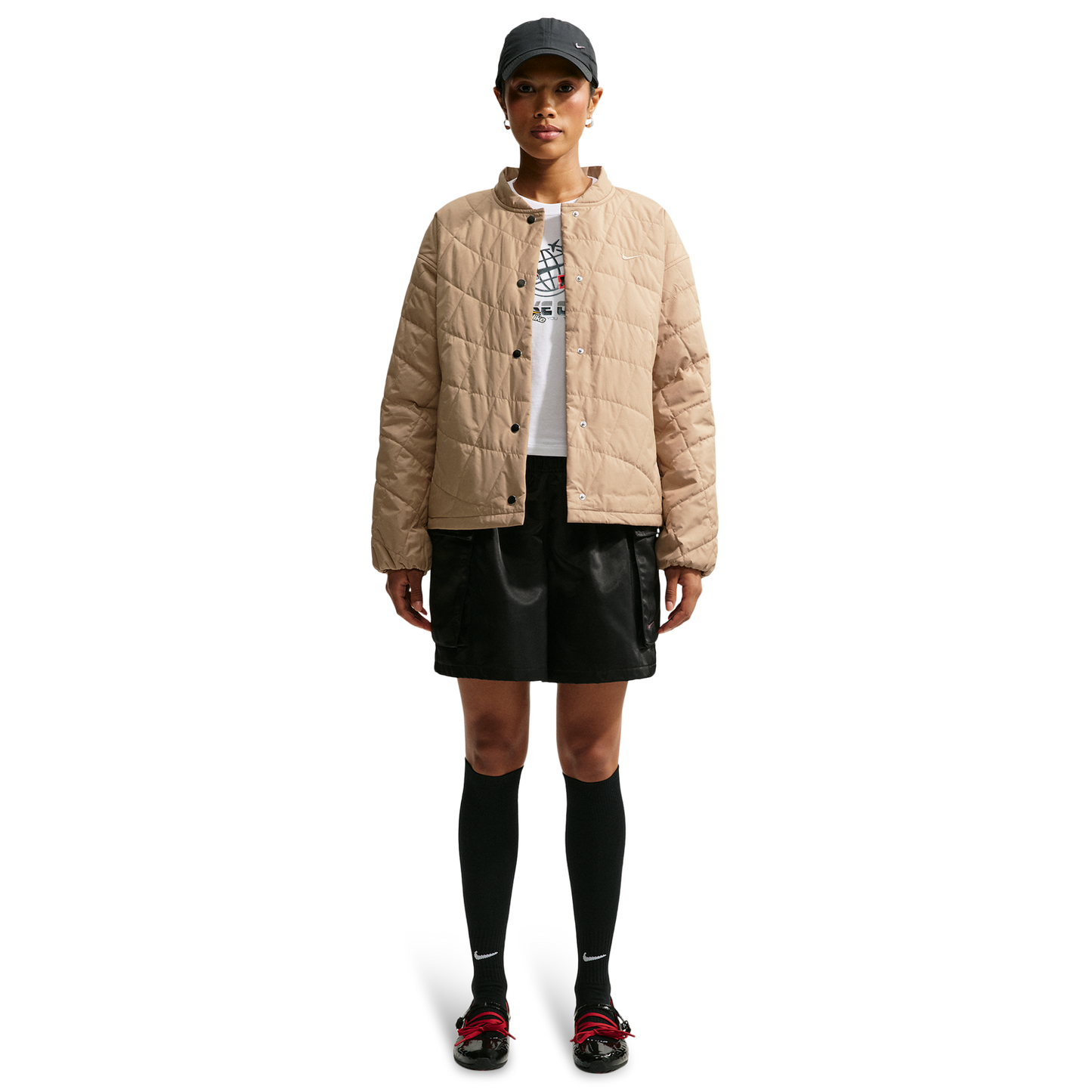 Nike Tech-FIT Crop Quilted Barn Jacket - Women's - Parachute Beige/Parachute Beige