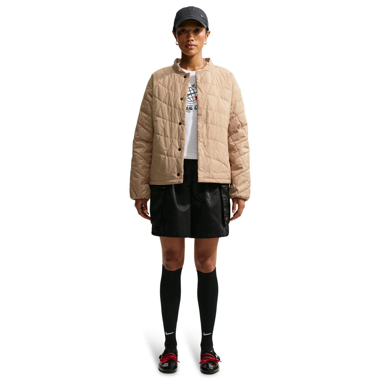 Nike Tech-FIT Crop Quilted Barn Jacket - Women's - Parachute Beige/Parachute Beige